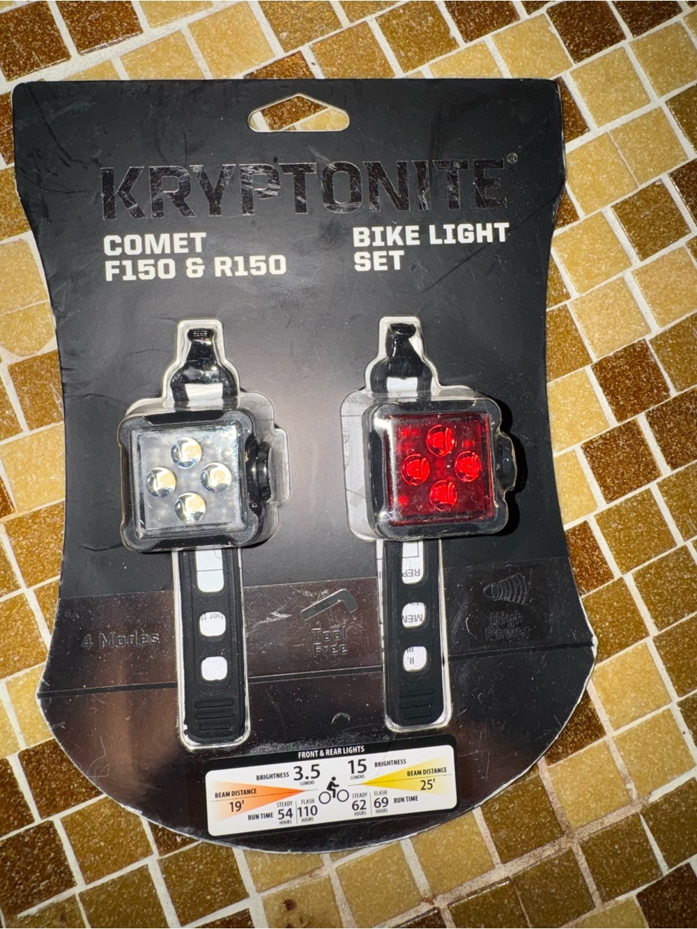 Kryptonite Comet F150 & R150 LED Bike Light Set Front & Rear Combo New In Pack